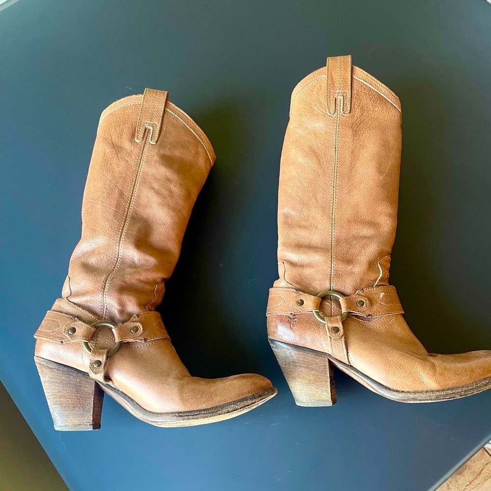 Frye Tan Heeled Boots - Picture 2 of 12
